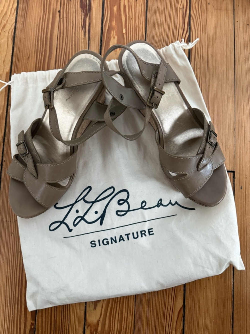 Women's Taupe Leather Sandals